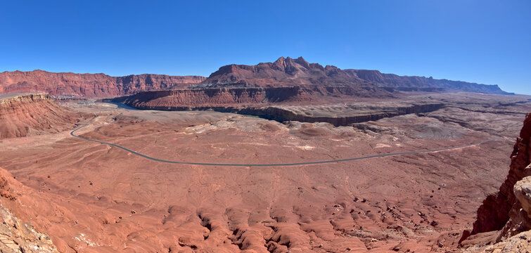 Panorama Of Marble Canyon Viewed From Johnson Point Below The Vermilion Cliffs, Glen Canyon Recreation Area, Arizona