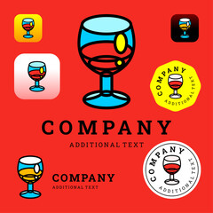 Wine company or restaurant logo wine glass - 589509899