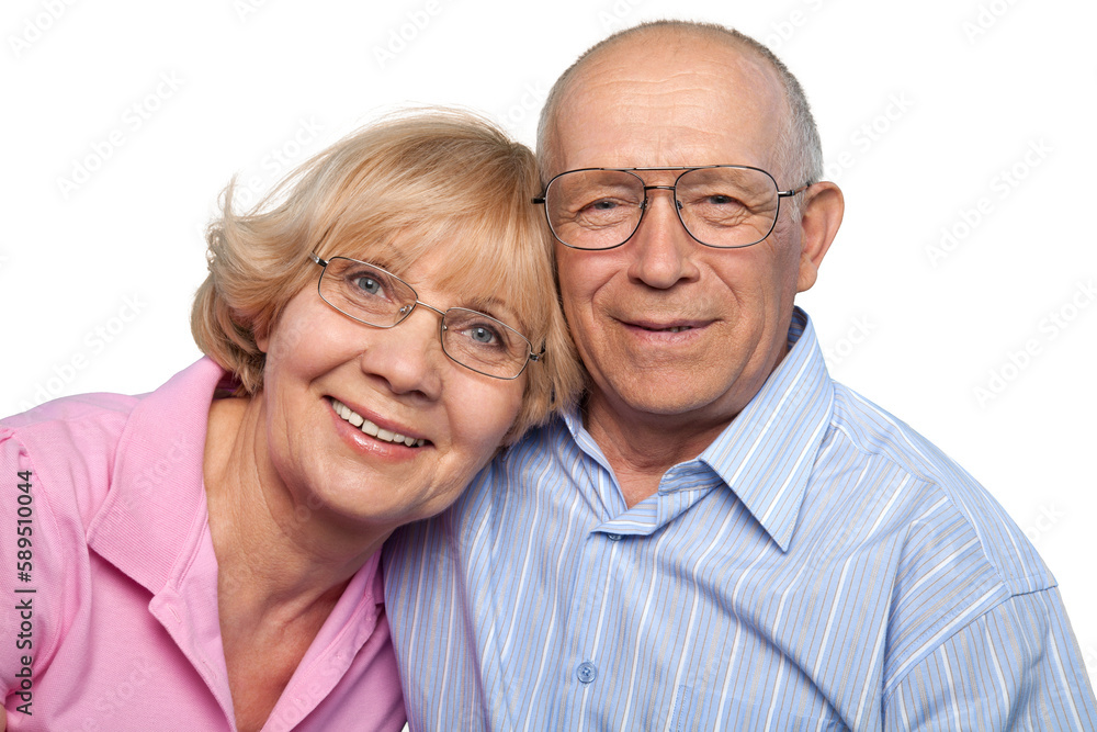 Wall mural portrait of happy senior couple smiling at home