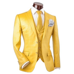 yellow suit isolated on white
