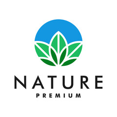 Nature Logo design with leaf icon vector illustration