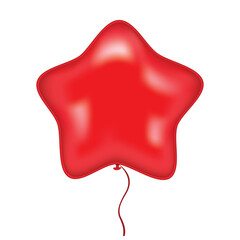 red star balloon isolated on a white background