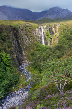 Eas Mor waterfall, Isle of Skye, Inner Hebrides, Scotland
