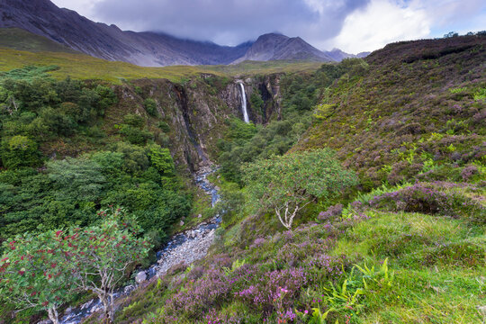 Eas Mor waterfall, Isle of Skye, Inner Hebrides, Scotland