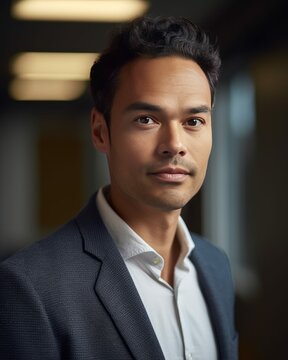 Handsome Man in Business Suit Photorealistic Portrait Illustration [Generative AI]