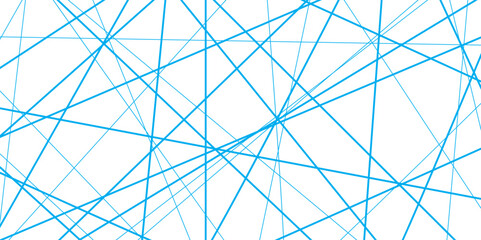 Obraz premium Abstract blue random chaotic liens with many squares and triangles shape background. 