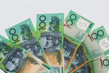 600 hundred Australian dollars isolated on white background