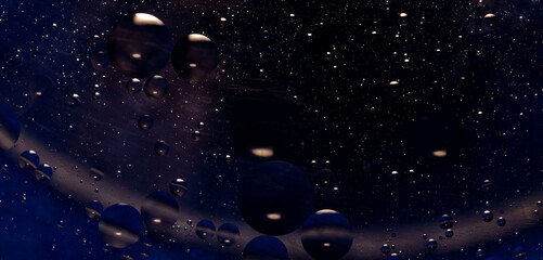 abstract space and planets concept with bubbles