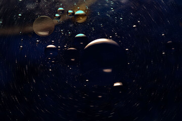 abstract space and planets concept with bubbles