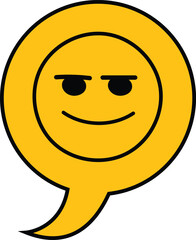 Smiley face bubble vector icon. Cute Different emotions