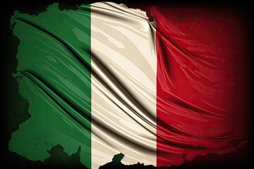 waving italian flag. Generative AI