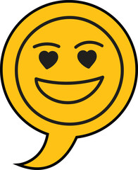 Fototapeta premium Smiley face bubble vector icon. Cute Different emotions