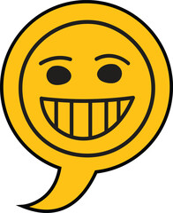 Smiley face bubble vector icon. Cute Different emotions