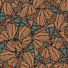 Beautiful butterfly wings seamless pattern. Gorgeous exotic insect background