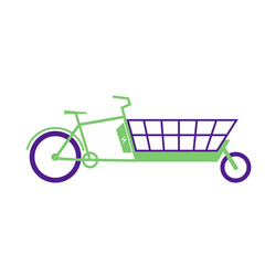 Fototapeta na wymiar Electric cargo bike icon. Electro transport logo silhouette. Flat vector illustration