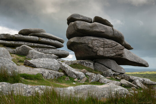 Granite tor on Stowes Hill, Bodmin Moor, Cornwall