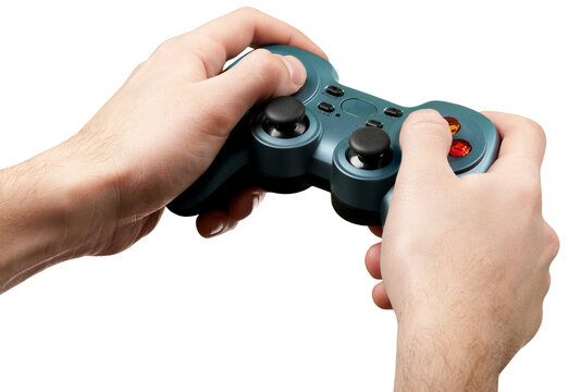 Teenage boy holding console controller - Powered by Adobe