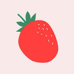 Strawberry icon. Vector illustration in flat style. Isolated on white background.