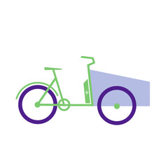 Electric cargo bike icon. Electro transport logo silhouete. Flat vector illustration