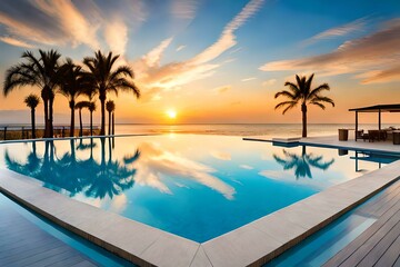 Pool Panorama mit Palmen