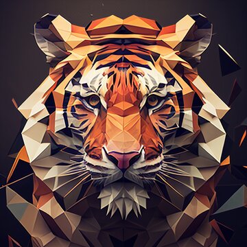 tiger portrait polygon drawing Generative AI