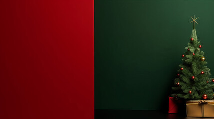 Christmas tree background. Illustration AI Generative.