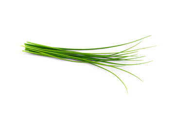 Fresh organic green chives, raw aromatic garden herbs Isolated against a transparent background. - obrazy, fototapety, plakaty