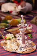 silver vilaku a symbol of south indian weddings and anything culturally and traditional auspicious 