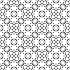 black and white seamless pattern repeated design ornament decoration floral flower damask style geometric elements tile texture textile fabric vector illustration