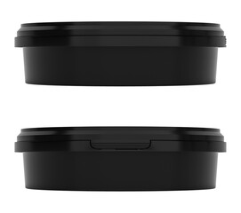 White 0,5l plastic paint can / bucket / container with no label, Mockup whitout background.	