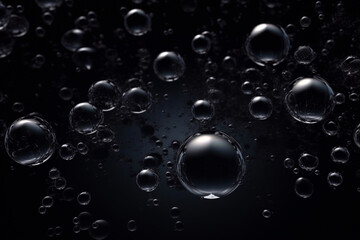 Abstract background of motion underwater bubbles 3d illustration. AI Generative