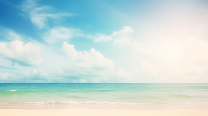 Fototapeta na wymiar Summer ocean beach background. Illustration AI Generative.