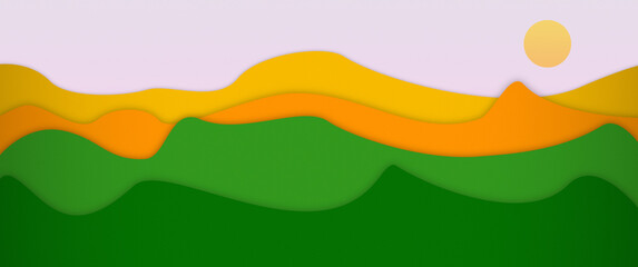 illustrazione poster con panorama astratto, decorazione da parete arte contemporanea