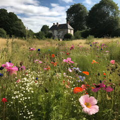 poppies in the field, Flowers, summer, outdoor, AI generated