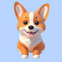 Fototapeta premium Cartoon character cute funny corgi.
