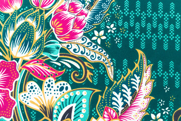 The beautiful and colourful of art Thailand Batik Pattern.