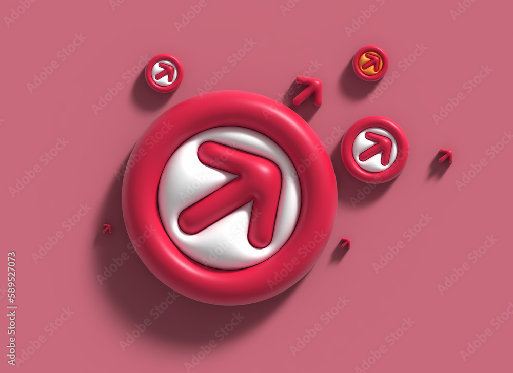Poster 3d rendering abstract arrow background with waves. creative architectural concept.