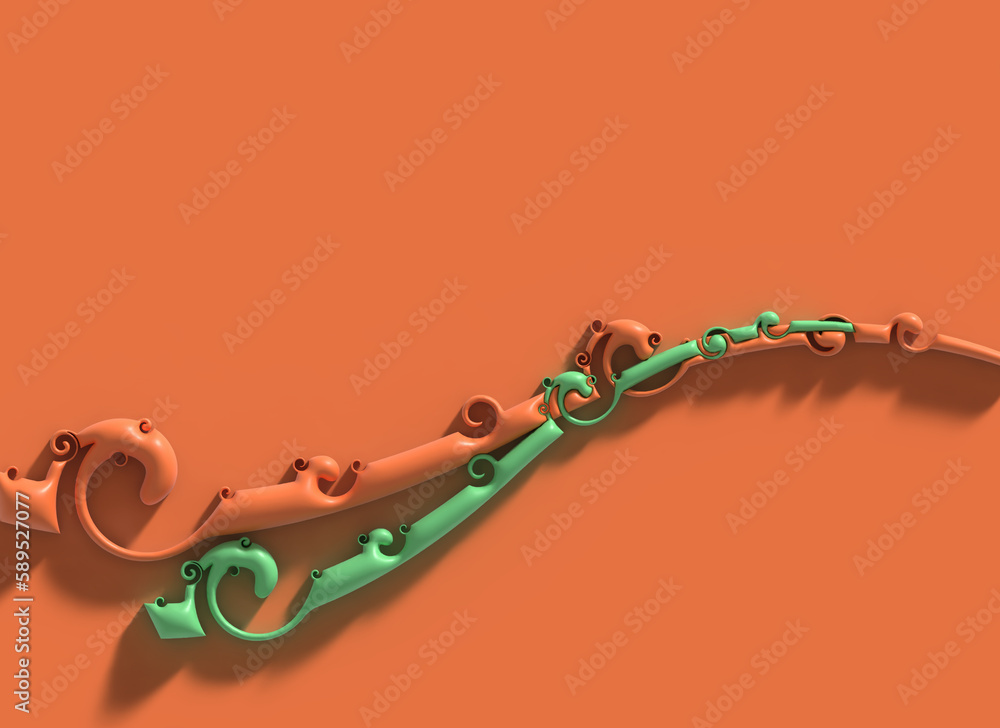 Poster 3d rendering abstract background with waves. creative architectural concept.