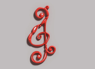 3D Music Lettering Typographical 3d illustration design.