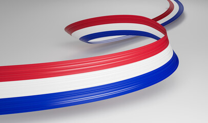 3d Flag Of Paraguay, 3d Wavy Shiny Paraguay Ribbon Isolated On White Background, 3d illustration