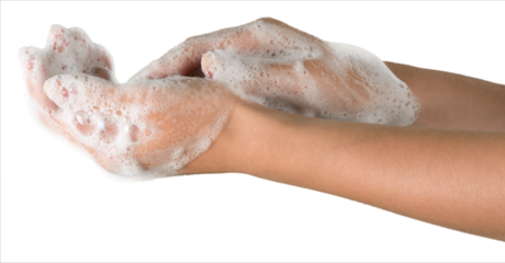 Woman Washing Her Hands on background