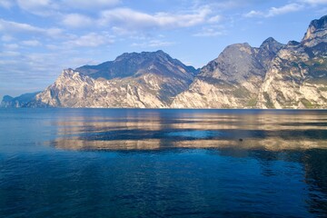 lake, mountain and blue sky