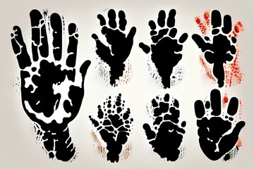 Vector illustration of hand prints icon - generative ai