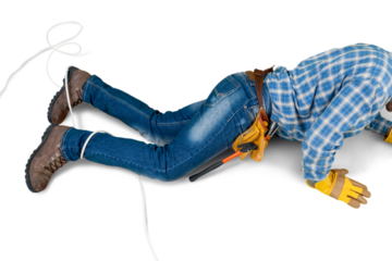 Construction Worker , Carpenter on the Floor