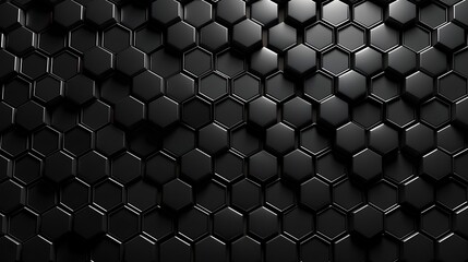 Black Hexagonal Metal Background