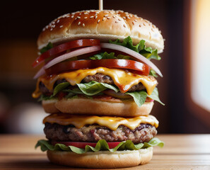 hamburger on a plate