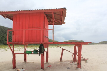 Fototapeta na wymiar lifeguard station on the beach