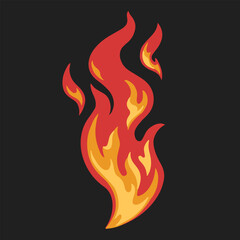 Fire torch colorful flat logotype