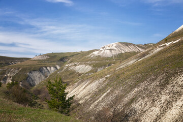 Chalk hills in Ulyanovsk region, Russia