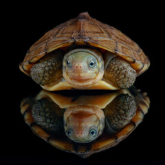 yellow pond turtle (Mauremys mutica) - 589533438